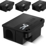 Qualirey 4 Pcs Mouse Bait Station Rat Traps with Key Lock,Black