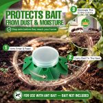 Qualirey 5 Pack Ant Bait Stations (Bait Not Included), Reusable Container for Indoor & Outdoor Use, with Ground Stake and Adhesive Strips (5-Entry) - Image 2
