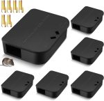 Qualirey 6 Pcs Mouse Bait Stations with Keys, Indoor Outdoor Traps,Black