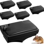 Qualirey 6 Pcs Rat Bait Station with Keys Outdoor for Mice Pests, Black