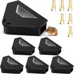 Qualirey 6 Pcs Upgraded Mouse Bait Station with Key & Visible Window Indoor Required Mouse Stations Mice Traps Boxes Station for Small Mice Indoor Outdoor, Keeps Children Safe, Bait Not Included