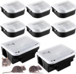 Qualirey 8 Pcs Rat Bait Station, 2 Large Rat Bait Box & 6 Small Mouse Traps
