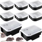 Qualirey 8 Pcs Rat Bait Station, 2 Large Rat Bait Box & 6 Small Mouse Traps