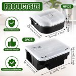 Qualirey 8 Pcs Rat Bait Station, 2 Large Rat Bait Box & 6 Small Mouse Traps - Image 2