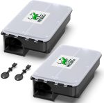 Rat Bait Stations 2 Pack, Clear Lid, Lockable, Indoor & Outdoor
