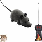 Remote Control Mouse Cat Toy, Realistic RC Interactive Pet Toy with Wireless Controller, Forward and Backward Movement, Gray Plush Electronic Mouse for Cats and Dogs, Funny Pet Teaser for Indoor Cats