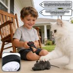Remote Control Mouse Cat Toy, Realistic RC Interactive Pet Toy with Wireless Controller, Forward and Backward Movement, Gray Plush Electronic Mouse for Cats and Dogs, Funny Pet Teaser for Indoor Cats - Image 2