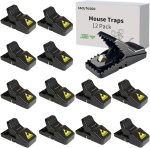 Reusable Indoor Mouse Trap 12 Pack – Easy to Set Plastic Rodent Control Device for Home, Garage & Garden Use