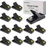 Reusable Indoor Mouse Trap 12 Pack – Easy to Set Plastic Rodent Control Device for Home, Garage & Garden Use