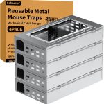 Reusable Metal Mouse Traps 4 Packs – Heavy Duty Humane Mouse Trap, Mechanical Catch Design, Easy Set & Reusable Rat Trap for Indoor & Outdoor Home Use