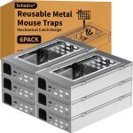 Reusable Metal Mouse Traps 6 Pack – Heavy Duty Humane Mouse Trap, Mechanical Catch Design, Easy Set & Reusable Rat Trap for Indoor & Outdoor Home Use