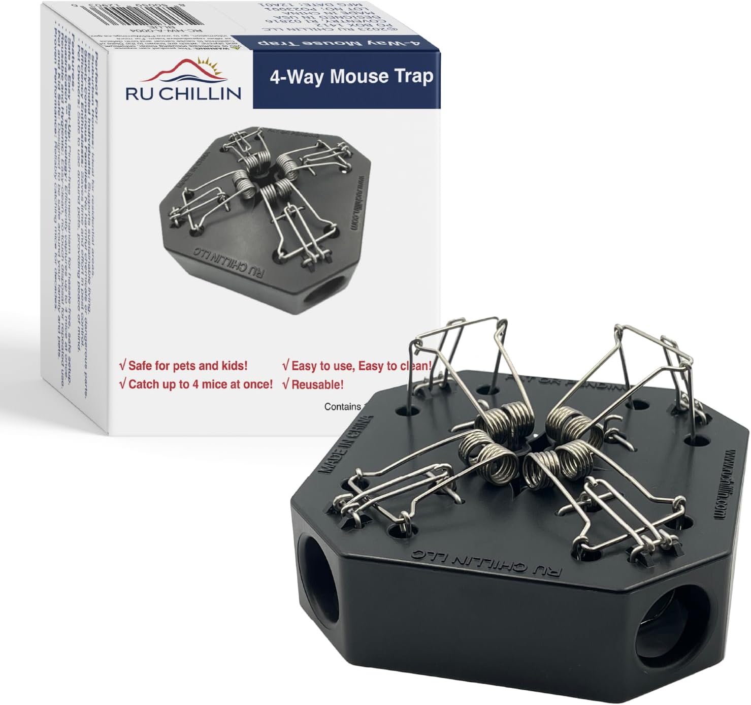 Reusable Multi-Catch Mouse Trap, Indoor/Outdoor - Black Reusable Multi-Catch Mouse Trap, Indoor/Outdoor - Black - Image 1