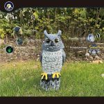 Solar Powered Garden Owl with Motion Detection, Rotating Head, Realistic Hoots and Silent Mode, Outdoor Statue and Sculpture, Owl Decoration for Home, Garden, Patio and Lawn - Image 2