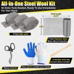 Steel Wool Kit with 3 PCS 11.5 Ft Steel Wool, 15 Ft Wire Mesh - Image 2