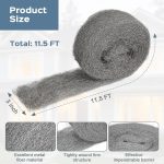 Steel Wool Mice Control, 3 Pack 3" x 11.5 Ft Mouse Hole Filler, Mice Barrier Mouse Gap Filler for Garden, House, Garage, Prevent Animals from Entering Holes, Siding, Pipeline, Vents - Image 2