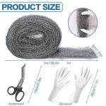 Steel Wool for Mice Control, 4 Pack of 16.5ft*3.1" Thick 0000 Steel Wool for Mouse Hole Filler Gap Blocker for House Wall Cracks Fence, Holes, Vents in Garden/Garage/House(65ft) - Image 2