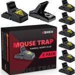 USKICH 8 Pack Mouse Traps Indoor for Home, Mouse Trap for House Indoor Kill, Reusable Mice Traps, Small Rat Traps for Home, Quick-Set Effective Mousetraps for Family