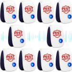 Ultrasonic Pest Control Repeller 10 Pack,Indoor Plug in Mouse Repellent for Rats, Mice, Cockroaches, Bed Bugs & Fleas, Effective Rodent Deterrent for Kitchen and Bedroom, Safe for Children and Pets