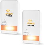 Ultrasonic Pest Control Repeller Plug in 2 Pack Repellent - Get Rid of Mosquito, Mice, Cockroach Spider Bed Bug Squirrel Fly Wasp Ant Mice Indoor, Outdoor, Patio Home Roach Infestation