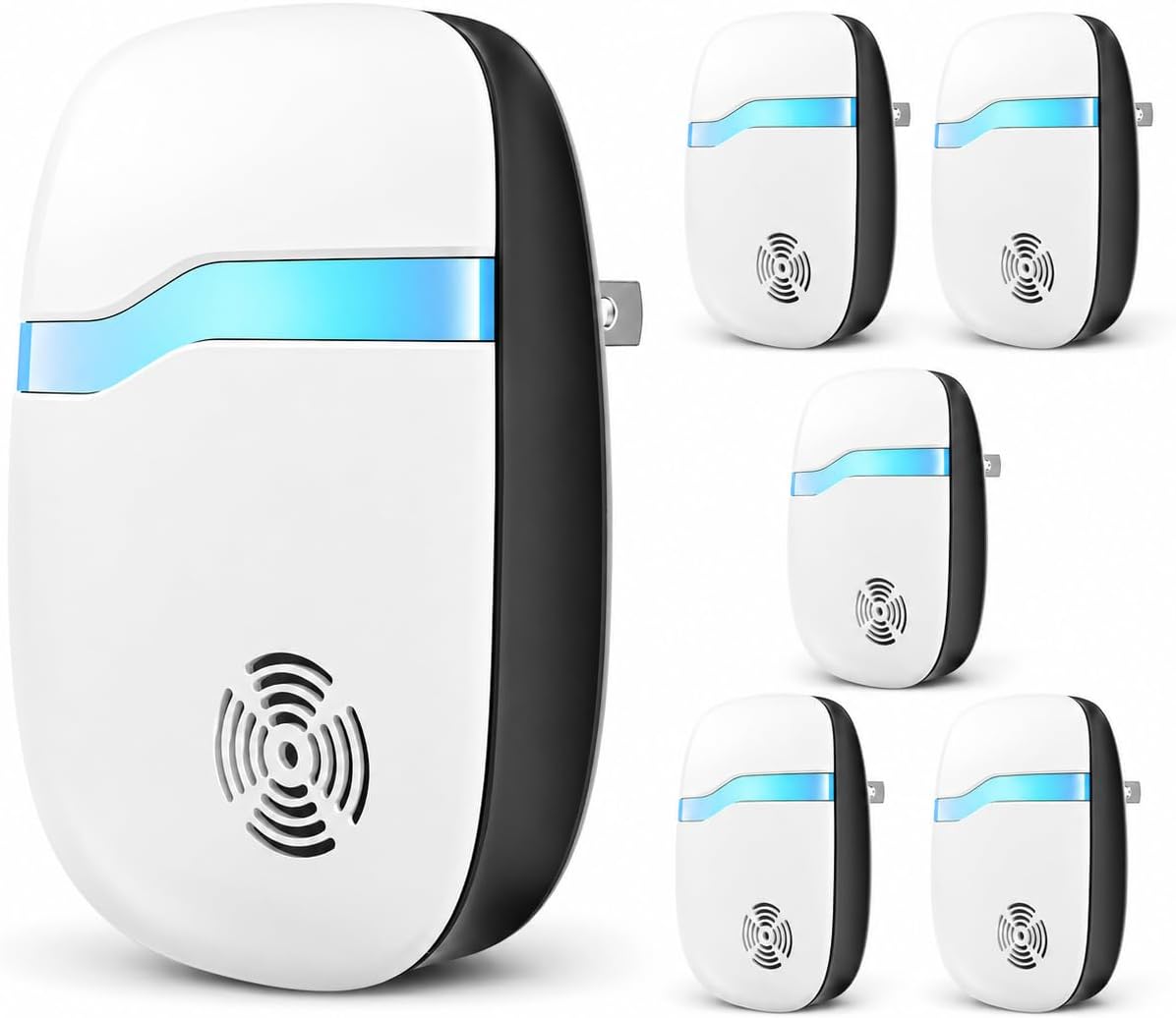 Ultrasonic Pest Indoor Repeller, Repellent for Mouse, Rats, Roaches, Spiders, Ultrasonic Pest Indoor Repeller, Repellent for Mouse, Rats, Roaches, Spiders, Ants, Bugs, Plug-in Control Device, Silent Home (6 Pack) - Image 1