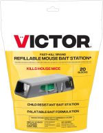Victor Fast-Kill Brand Refillable Mouse Poison Bait Station - 20 Baits - Dual Entry Design - M923