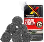 Xcluder Rodent Control Fill Fabric 6 Rolls of Stainless Steel Wool Blend Protect Home, Business, Office Stop Rats, Mice, and Pests from Entering Property